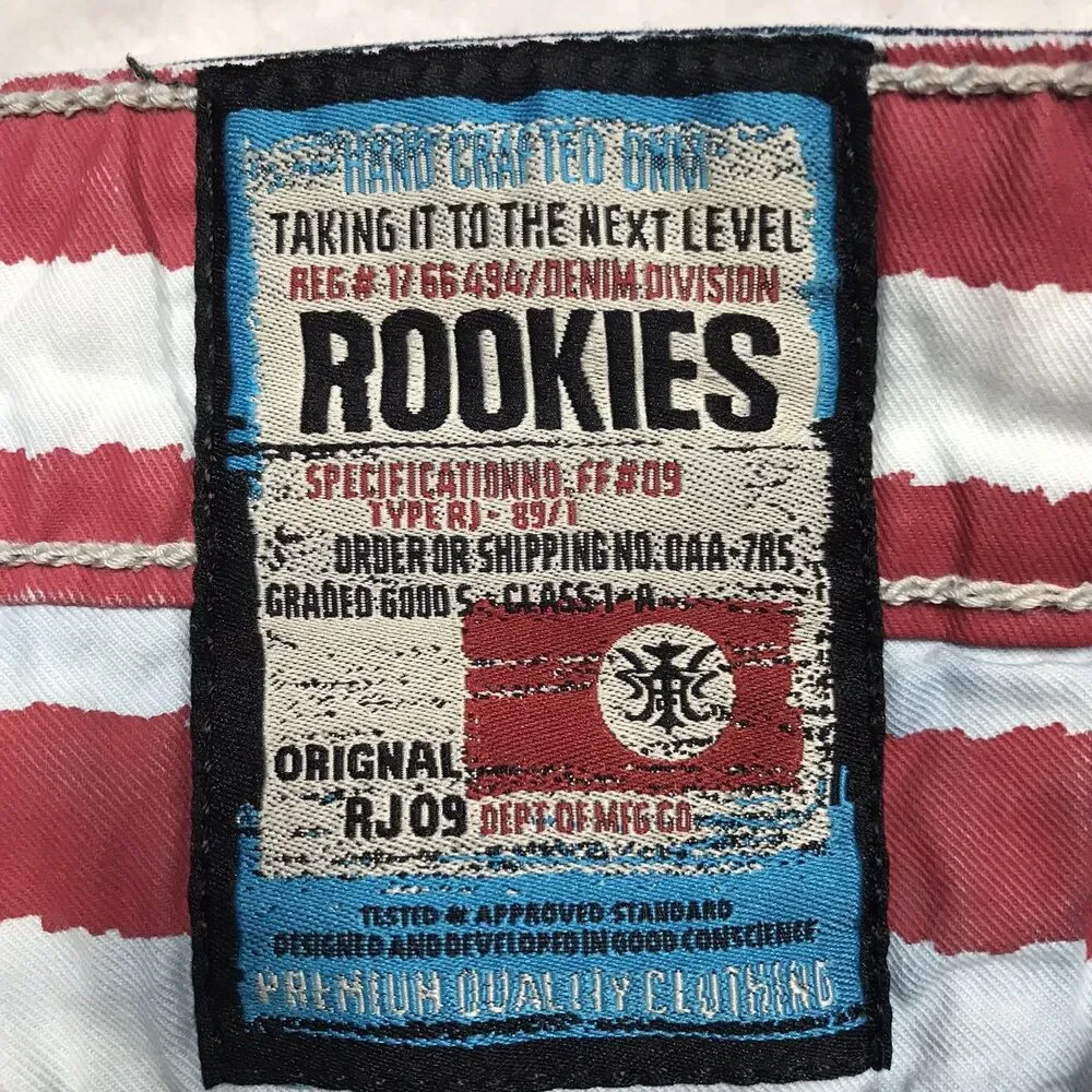 ROOKIES Lennon Jean Men 34x33 Low Rise Narrow Dark Whisker Wash Stretch